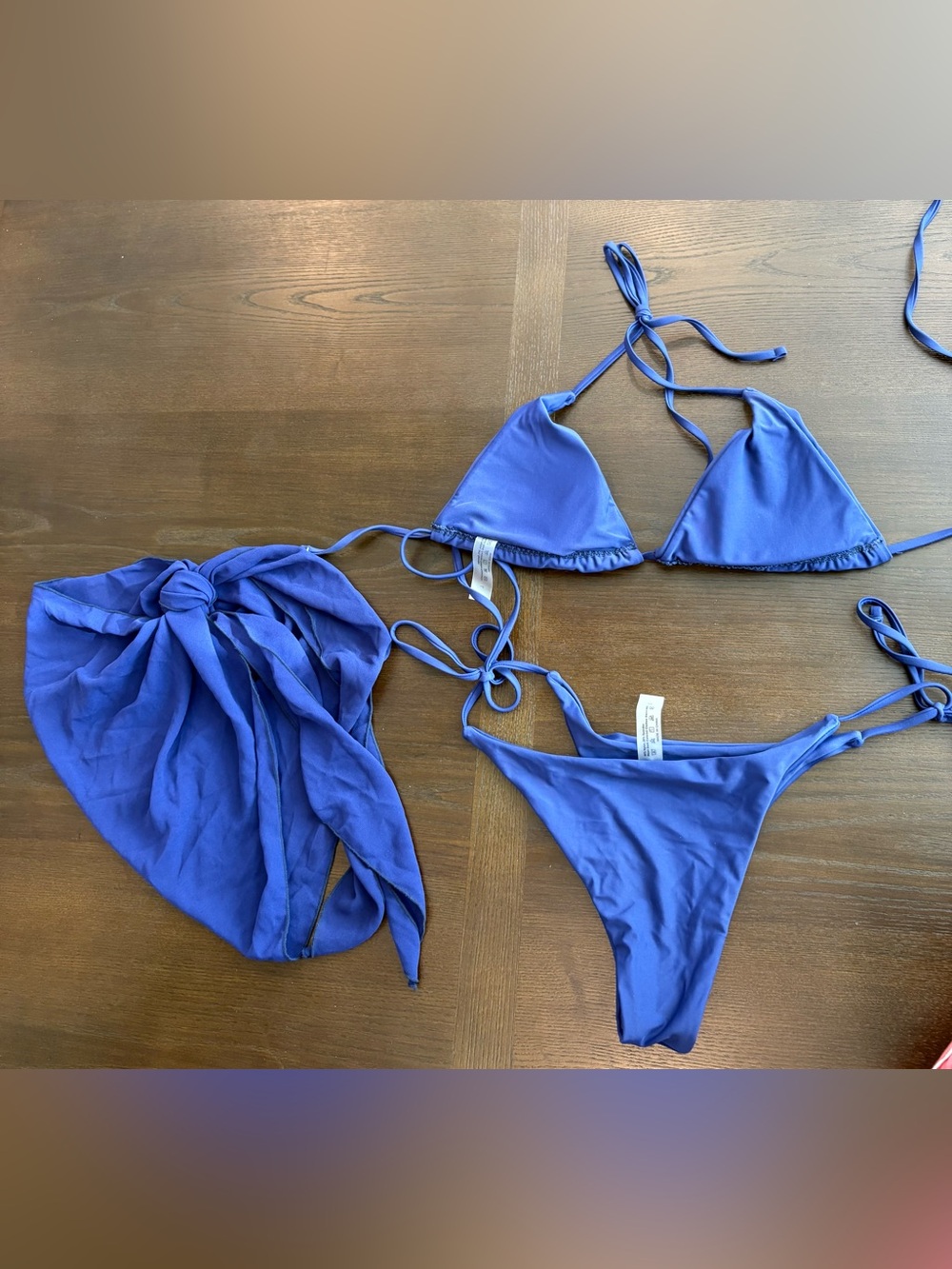 NWOT Royal Blue Bikini w Sarong - Picture 5 of 5